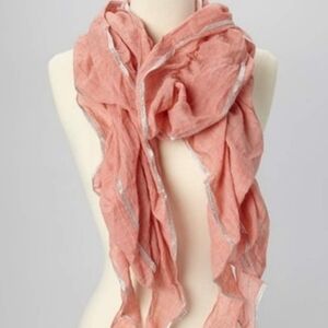 Coral/Pink Scarf with Silver Accents